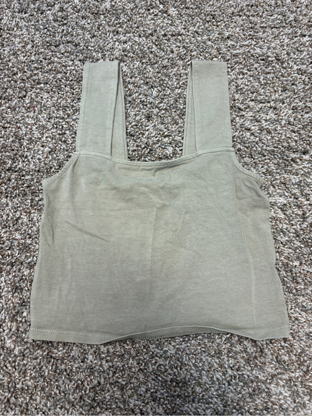 American Eagle Olive Square-Neck Crop Tank